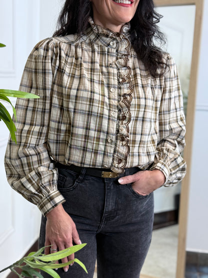 CAMISA TARTÁN CAMEL