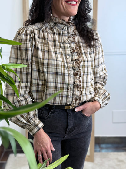 CAMISA TARTÁN CAMEL