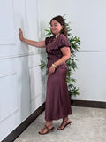 FALDA SATINADA VINO