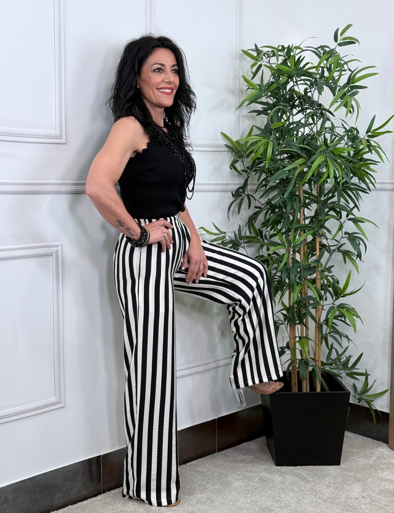PANTALÓN RAYAS NEGRO