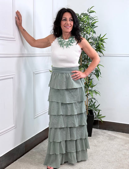 FALDA BOHO VERDE