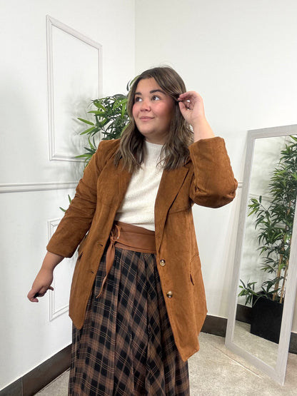 BLAZER EFECTO ANTE MARRÓN QUEMADO