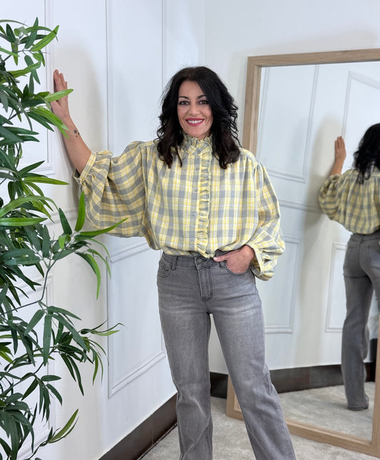 CAMISA WOMAN TARTÁN AMARILLO