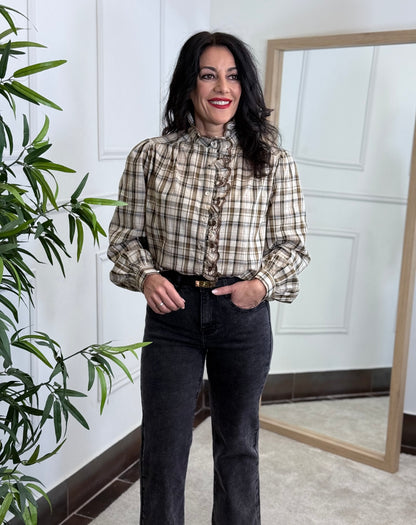 CAMISA TARTÁN CAMEL