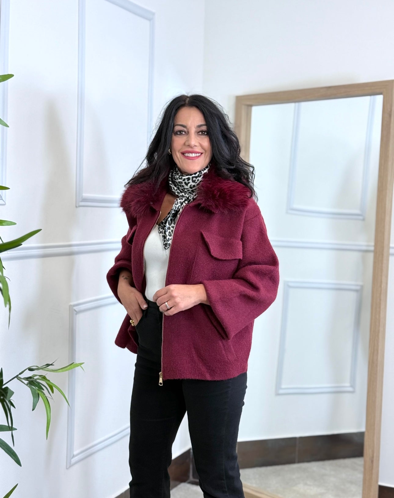 CHAQUETA BERLÍN PELO BURDEOS