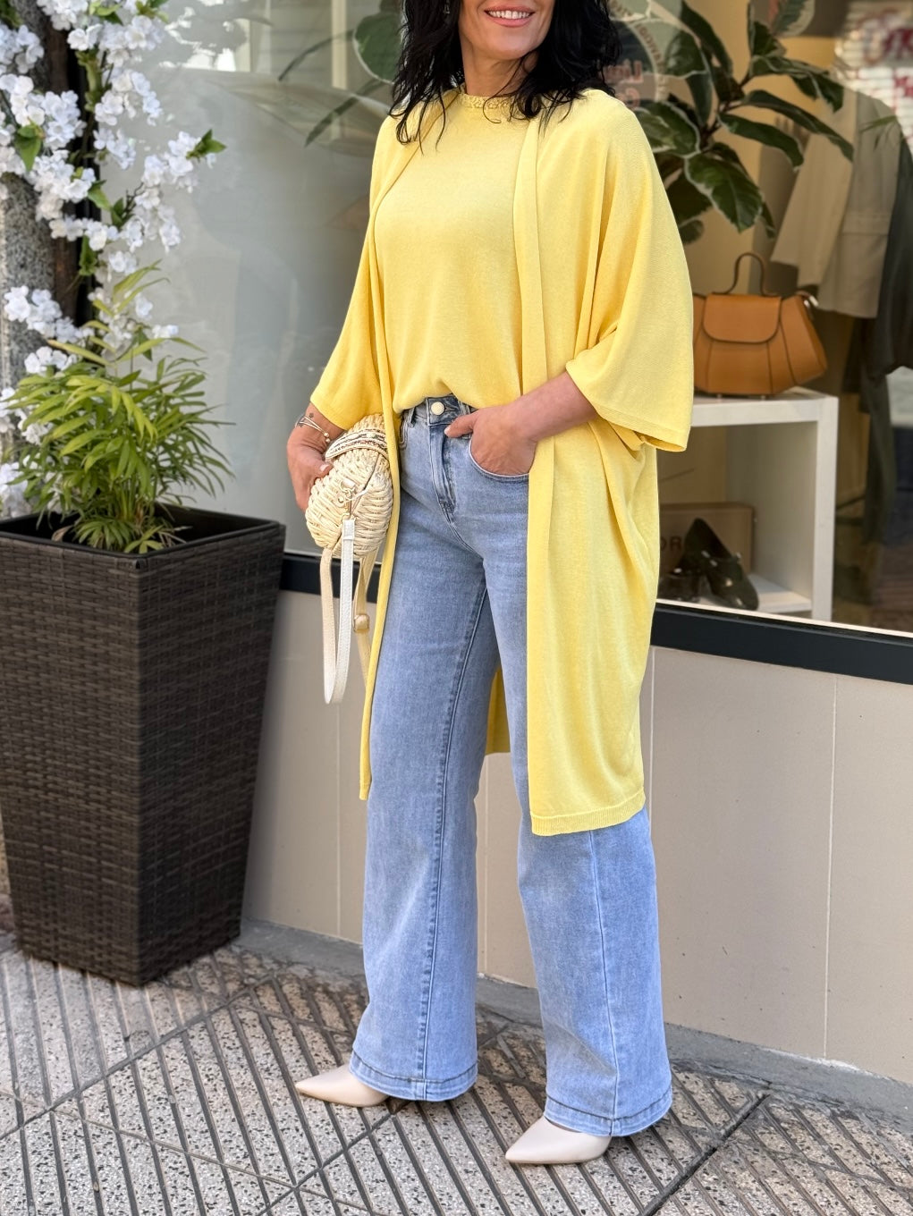 CÁRDIGAN PUNTO AMARILLO