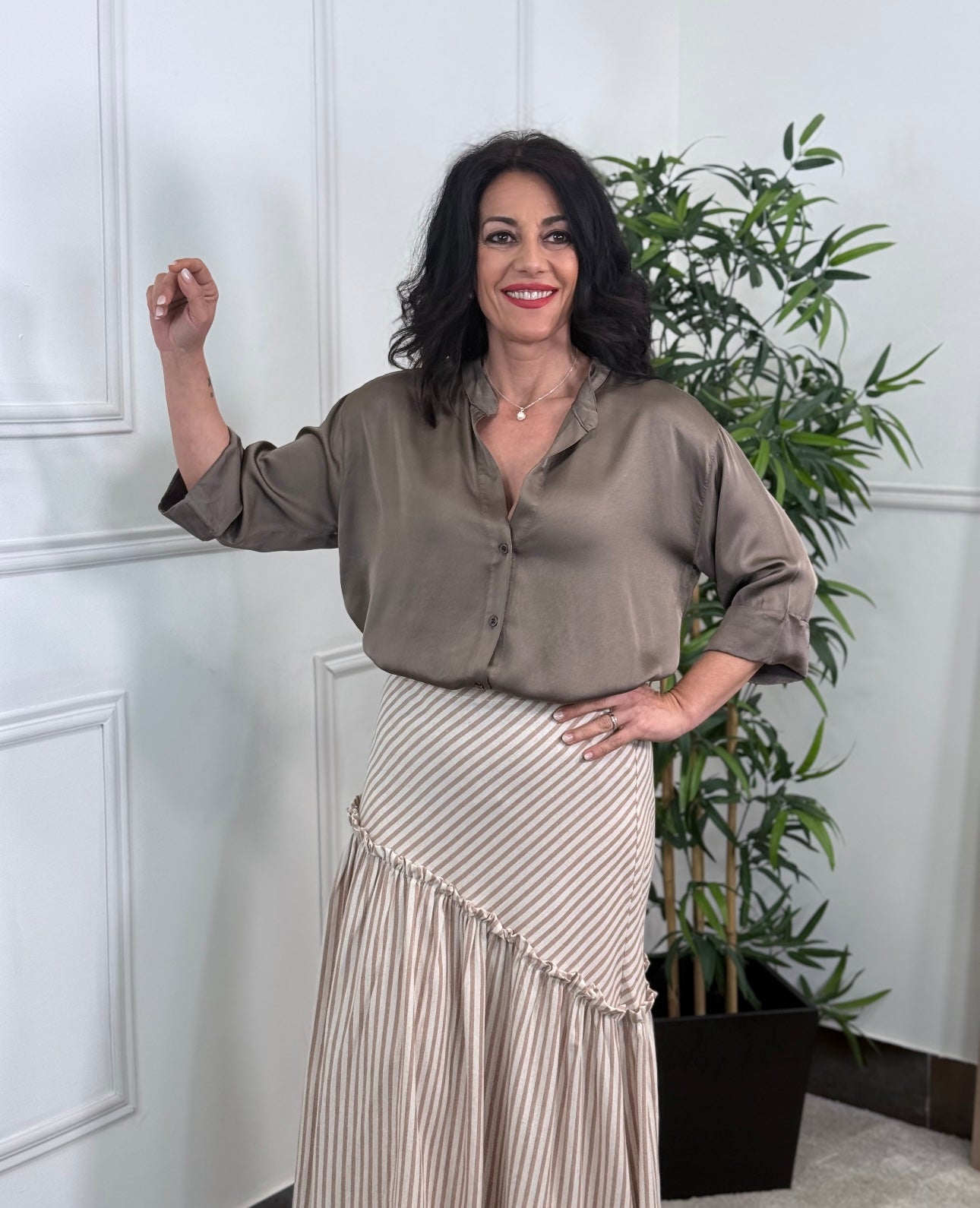 CAMISA ATELIER TAUPE OSCURO
