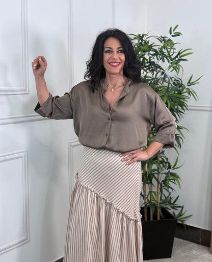 CAMISA ATELIER TAUPE OSCURO