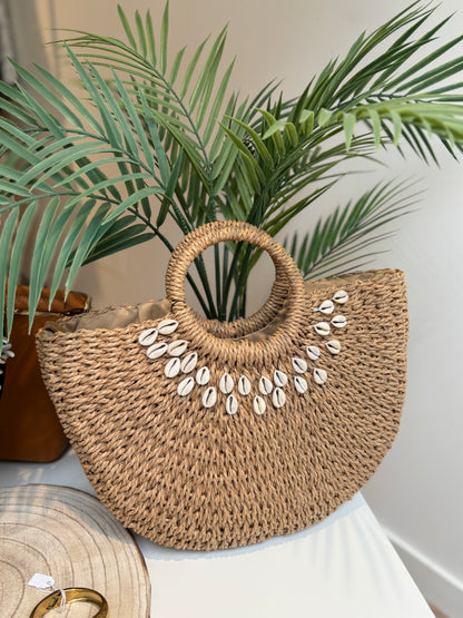 CESTA RAFIA CONCHA