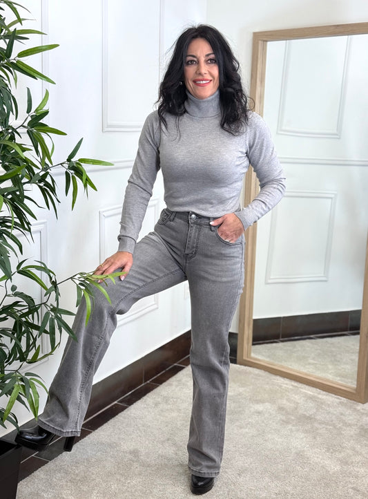 PANTALÓN WIDE GRIS CLARO