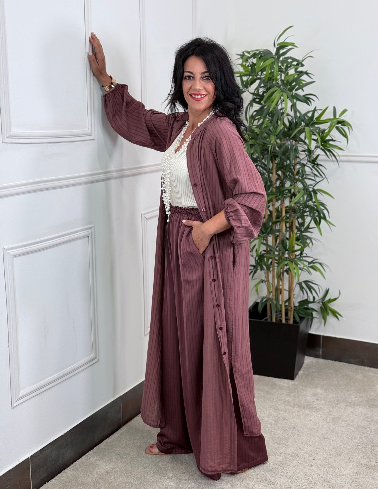 VESTIDO KIMONO CALIMA BURDEOS