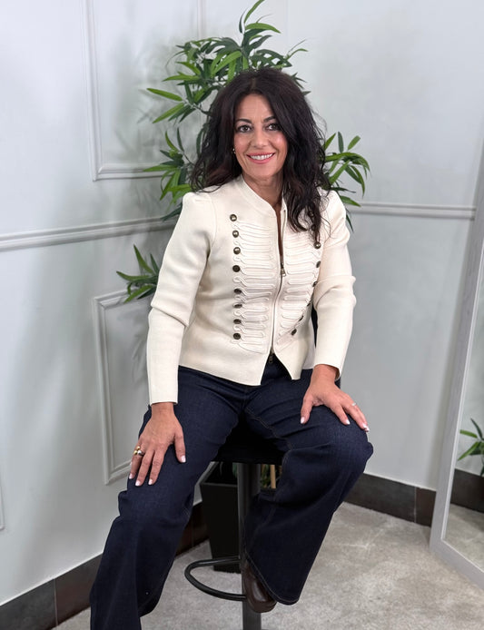 CHAQUETA NAPOLEÓN PUNTO BEIGE