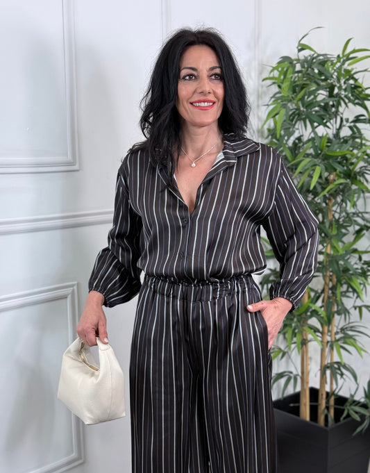 CAMISA RAYAS SATINADA