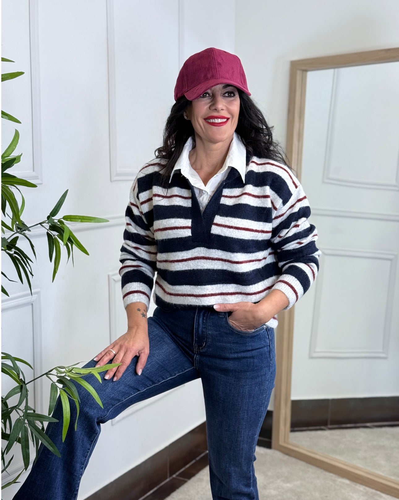 JERSEY STRIPE AZUL MARINO