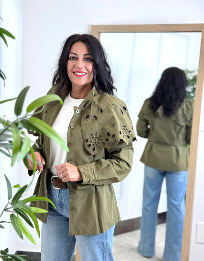 PARKA CAPA TROQUELADA KAKI