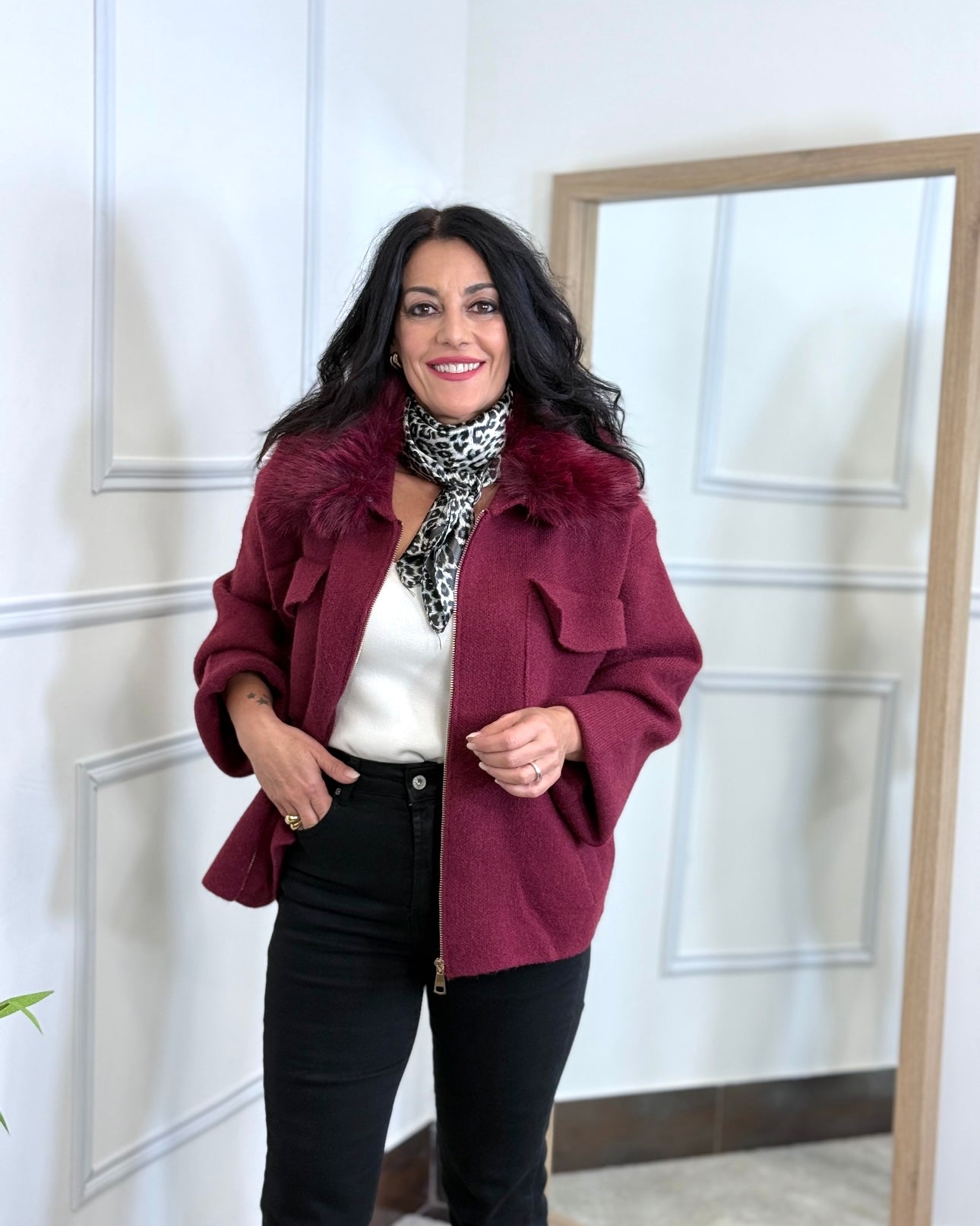 CHAQUETA BERLÍN PELO BURDEOS