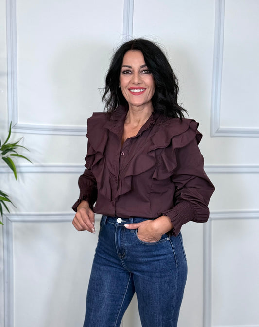CAMISA LOLA BURGUNDY
