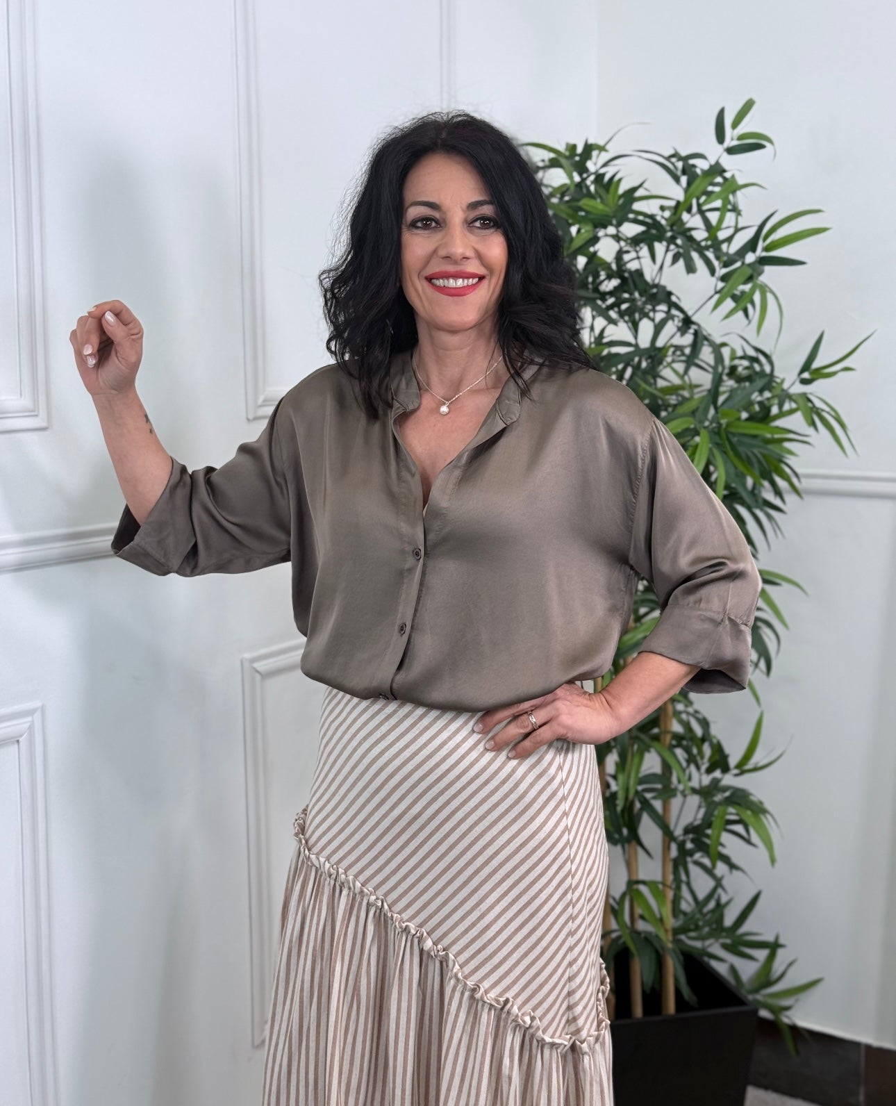 CAMISA ATELIER TAUPE OSCURO