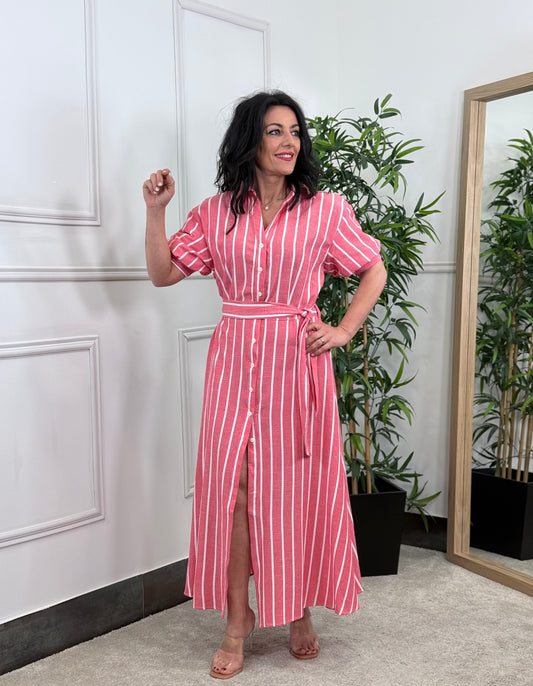VESTIDO CAMISERO CORAL