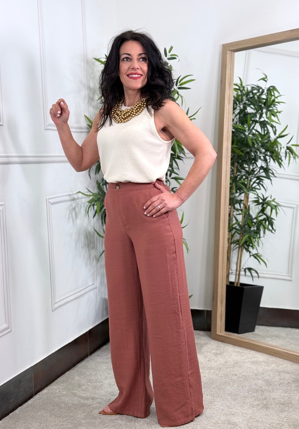 PANTALÓN FLUIDO TERRACOTA