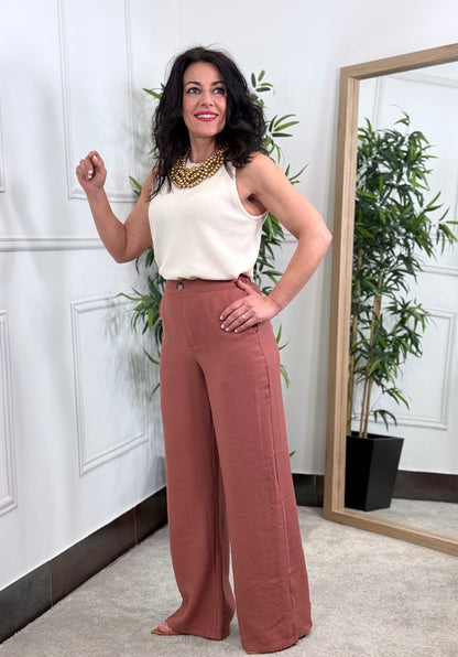 PANTALÓN FLUIDO TERRACOTA