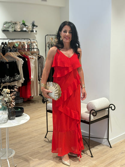 VESTIDO INVITADA ROJO