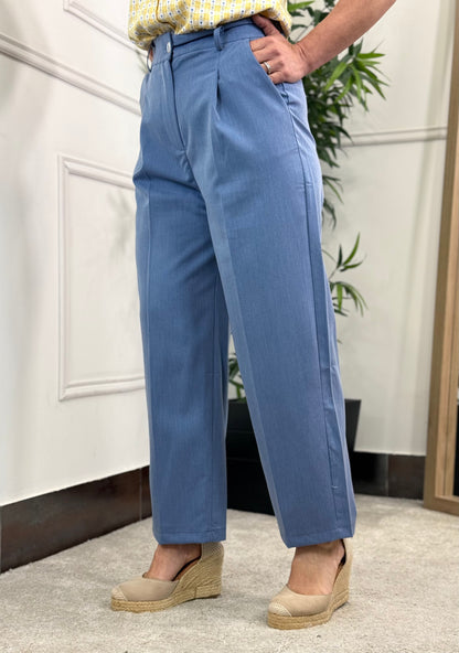PANTALÓN PINZAS AZUL