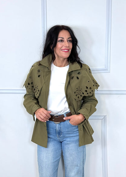 PARKA CAPA TROQUELADA KAKI