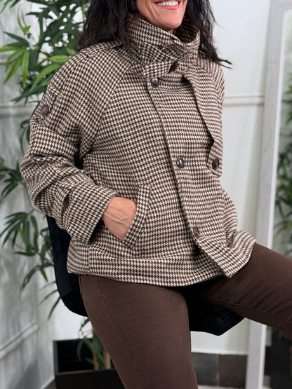 CHAQUETA PATA DE GALLO CHOCOLATE