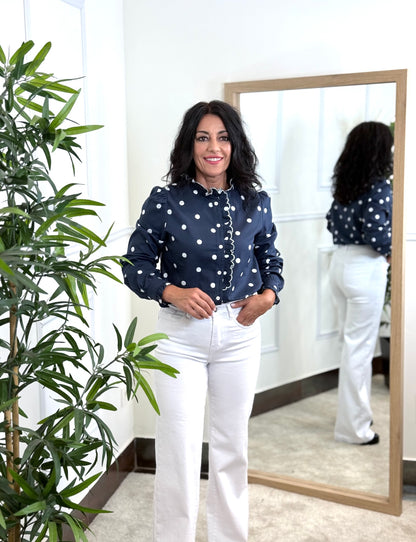 CAMISA TOPOS MARINO