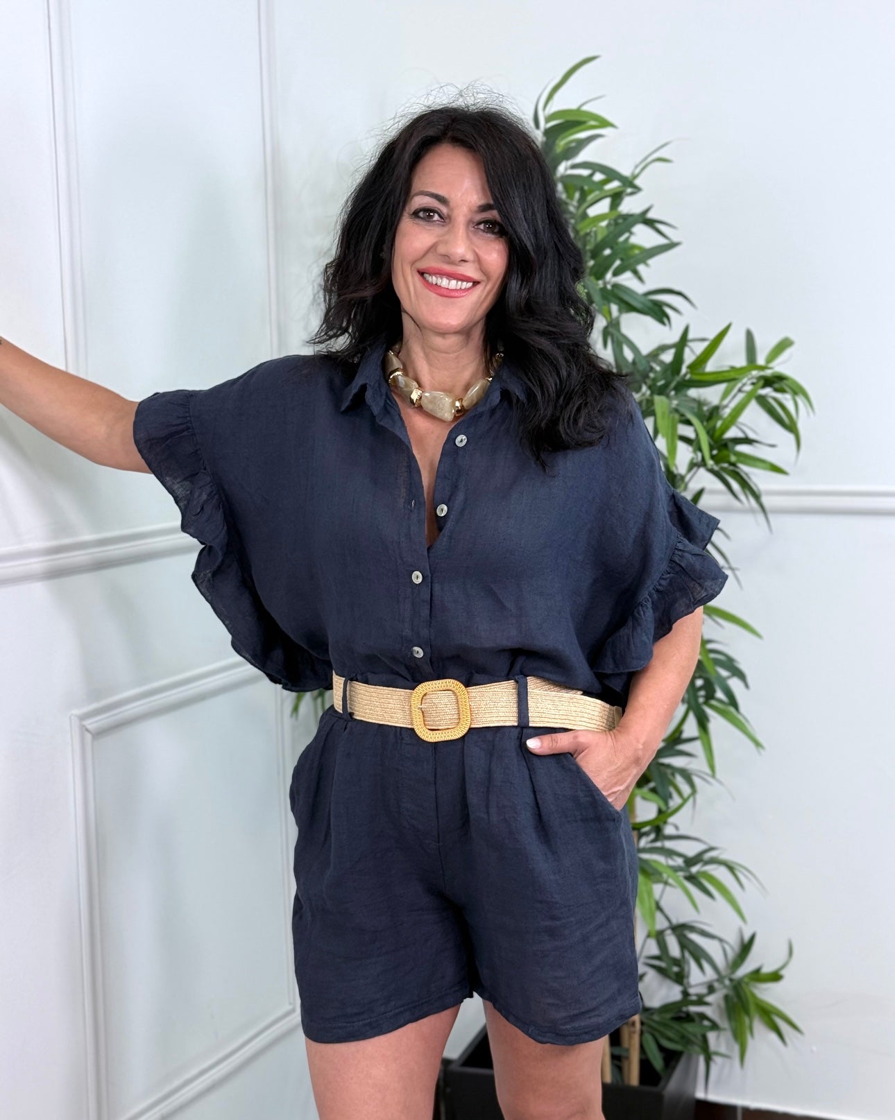 CAMISA TRIANA LINO MARINO