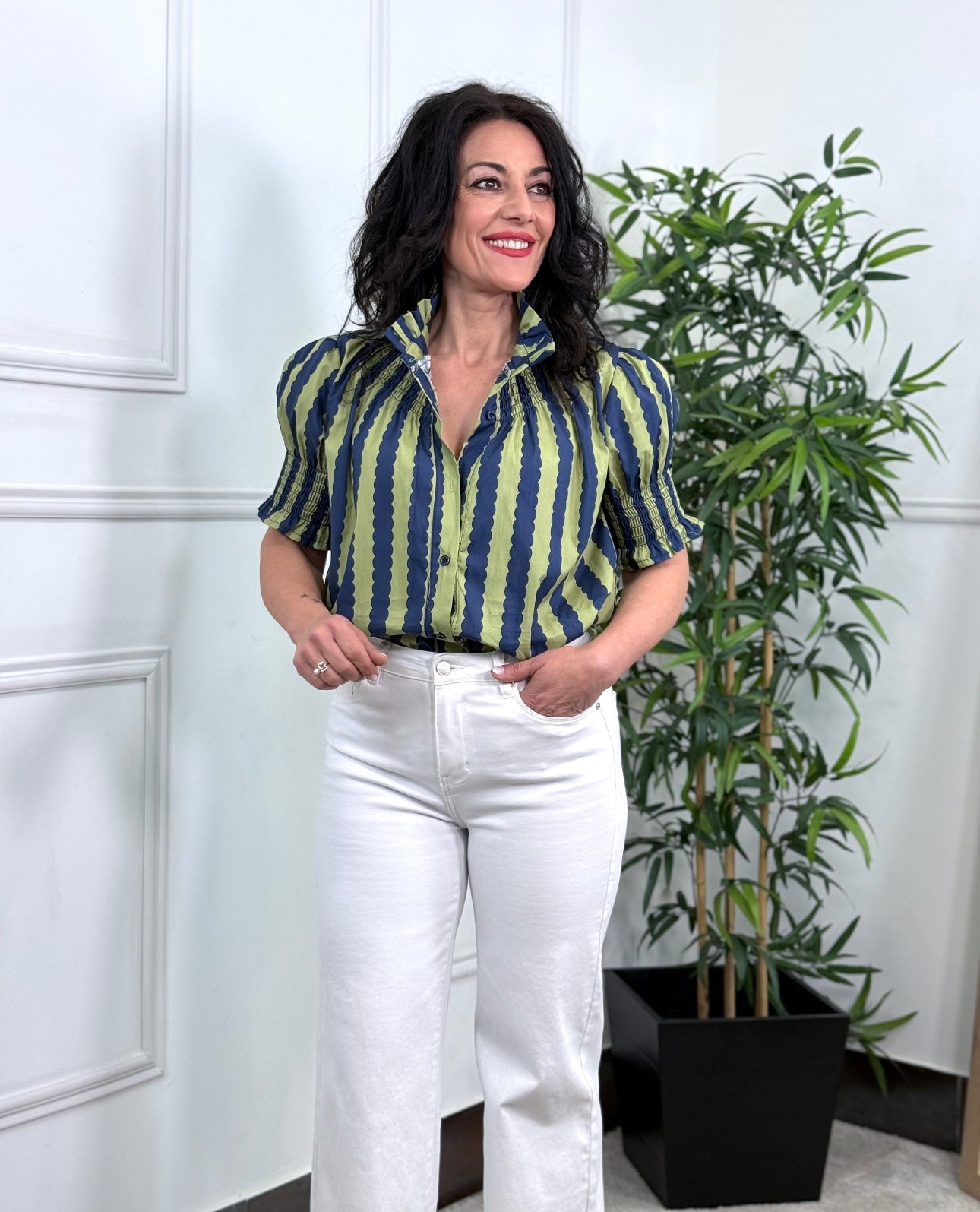 BLUSA LINE ESTAMPADA VERDE