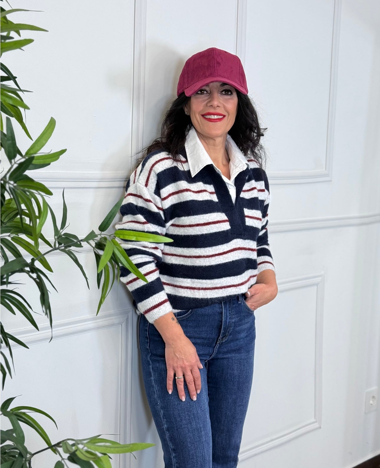 JERSEY STRIPE AZUL MARINO