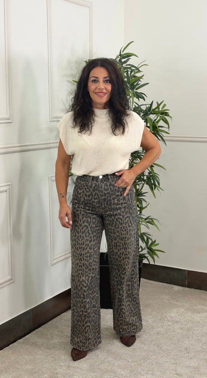 PANTALÓN DENIM ANIMAL PRINT