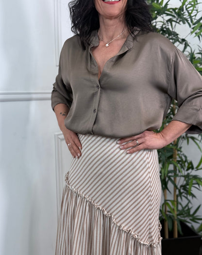 CAMISA ATELIER TAUPE OSCURO