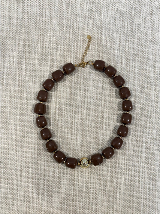 COLLAR BALL GOLD CHOCOLATE