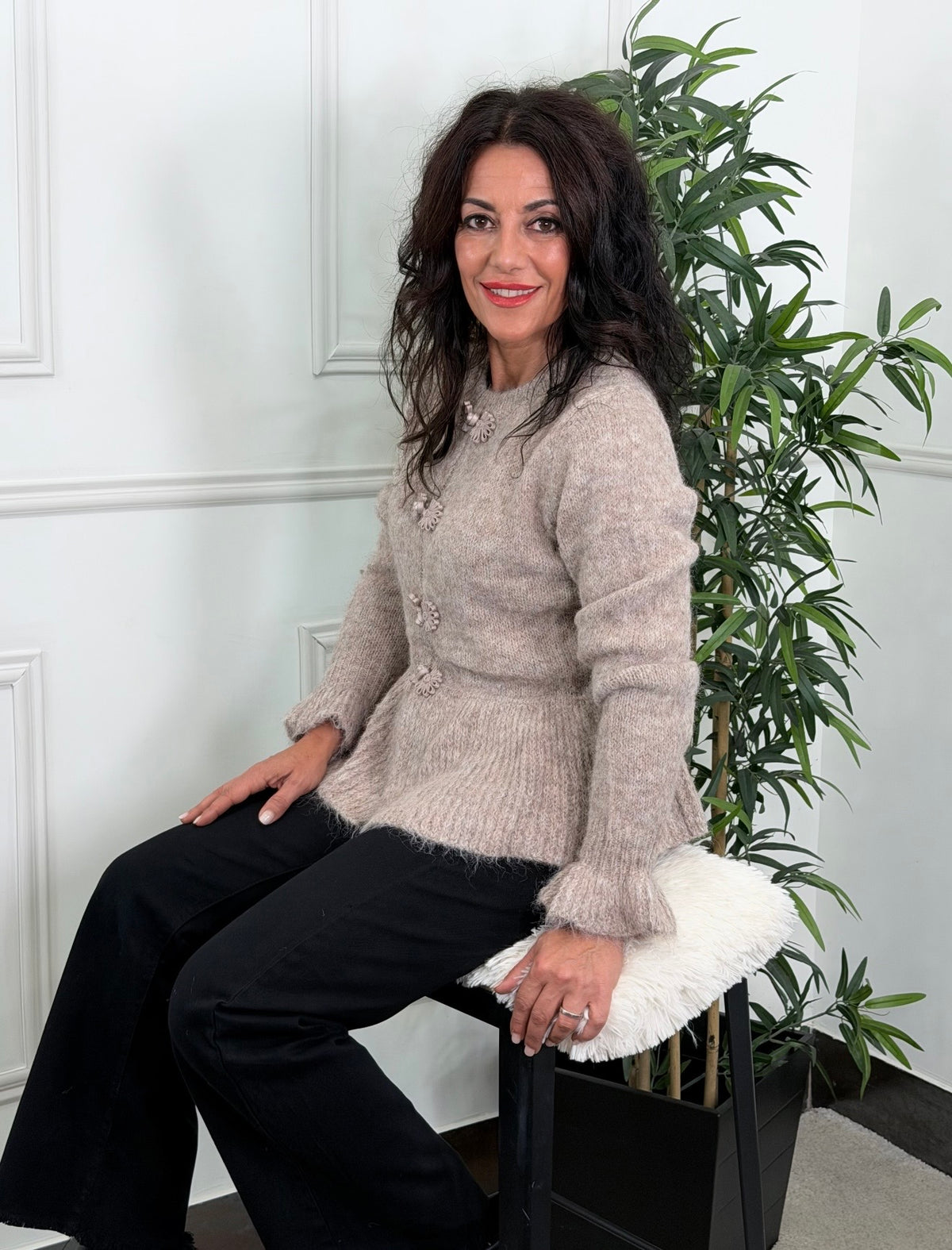 JERSEY NAPOLEÓN VOLANTE TAUPE