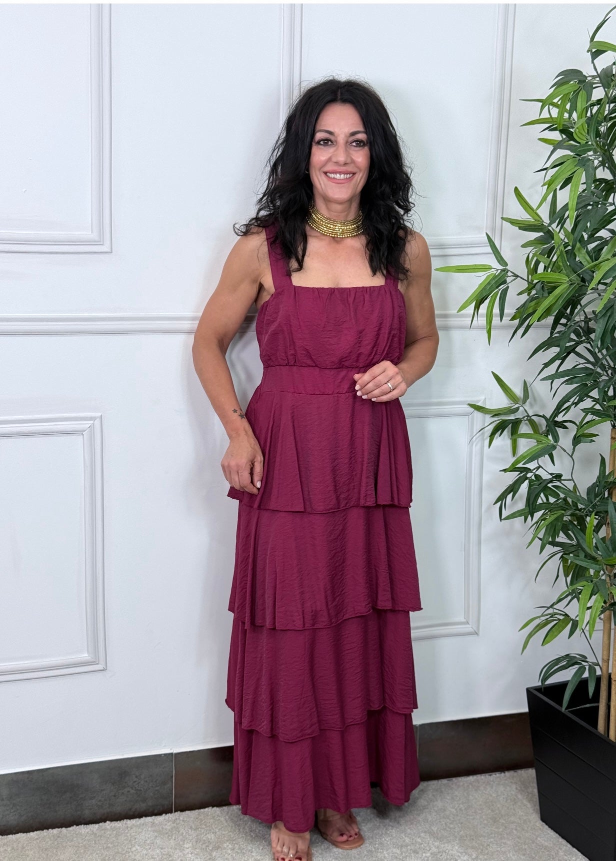 VESTIDO TRIANA BURDEOS