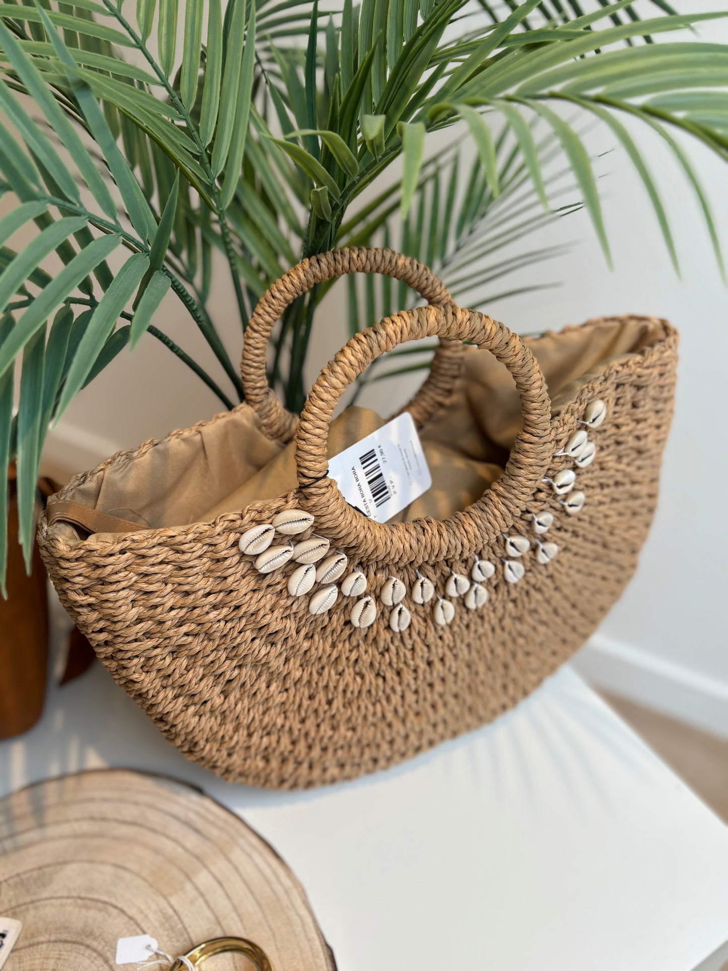 CESTA RAFIA CONCHA
