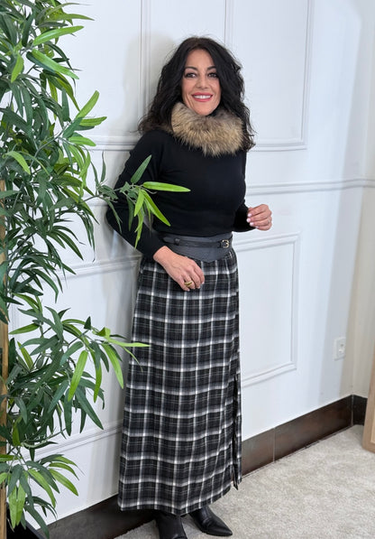 FALDA TARTÁN NEGRO