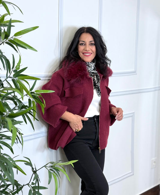 CHAQUETA BERLÍN PELO BURDEOS