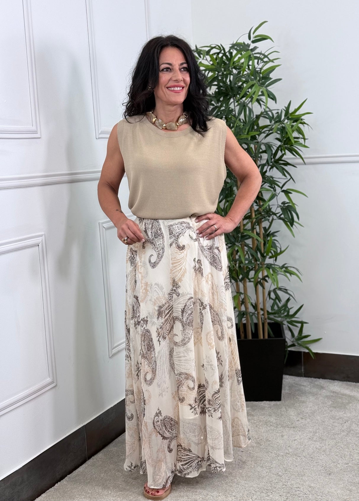 FALDA CACHEMIR BEIGE