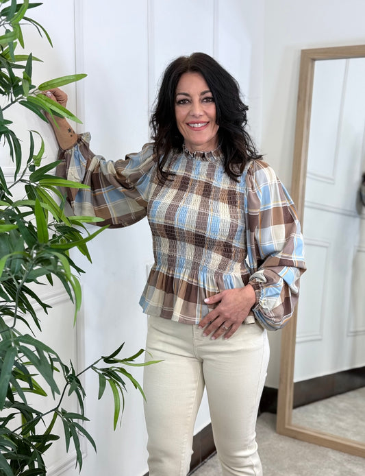 CAMISA JULIETTA CUADROS ENGOMADO