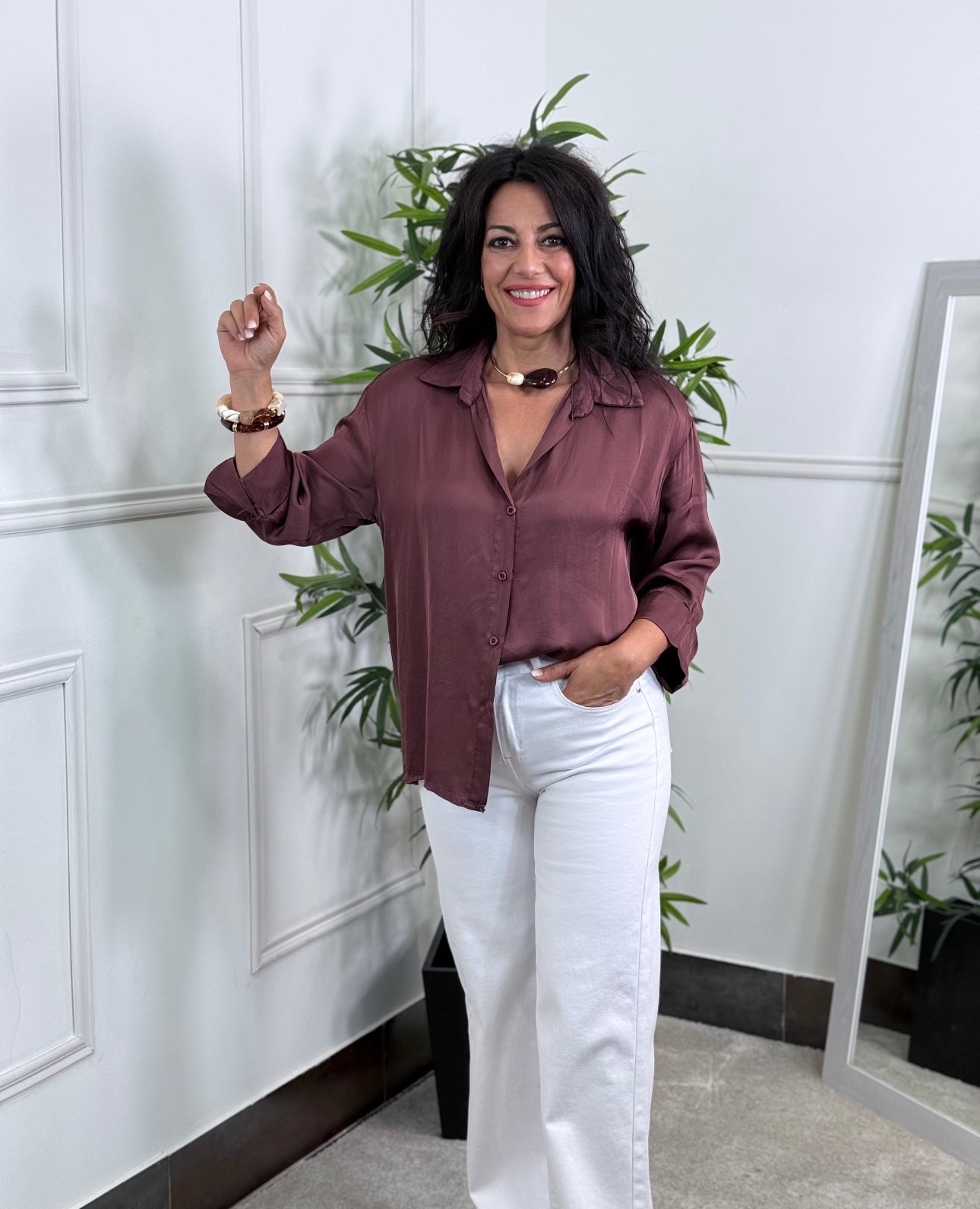 CAMISA ATELIER BURDEOS