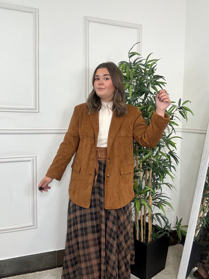BLAZER EFECTO ANTE MARRÓN QUEMADO