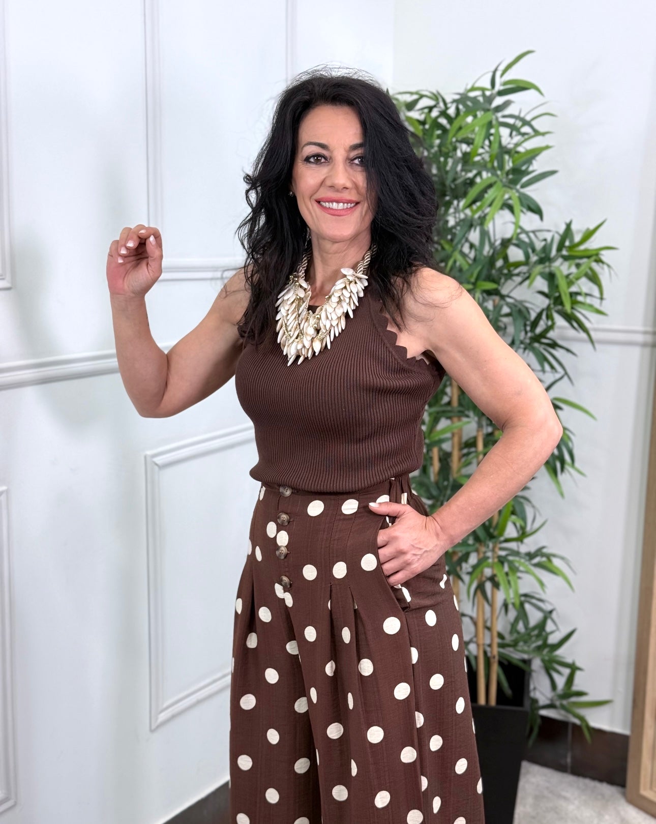 TOP ONDAS HALTER CHOCOLATE