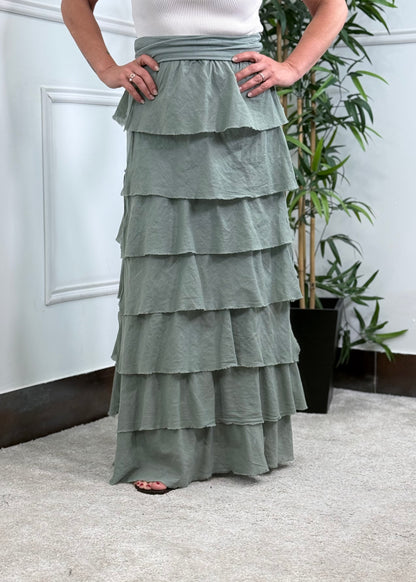 FALDA BOHO VERDE