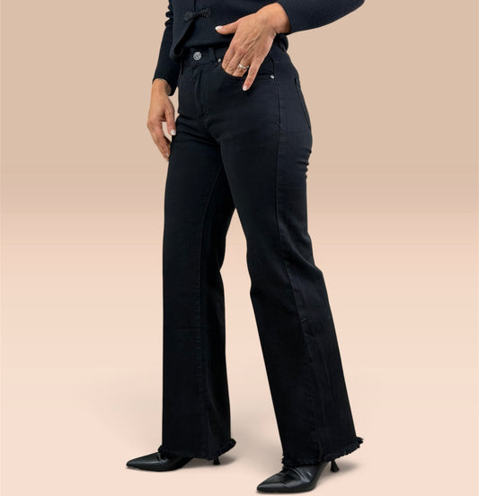 PANTALÓN DESFLECADO NEGRO