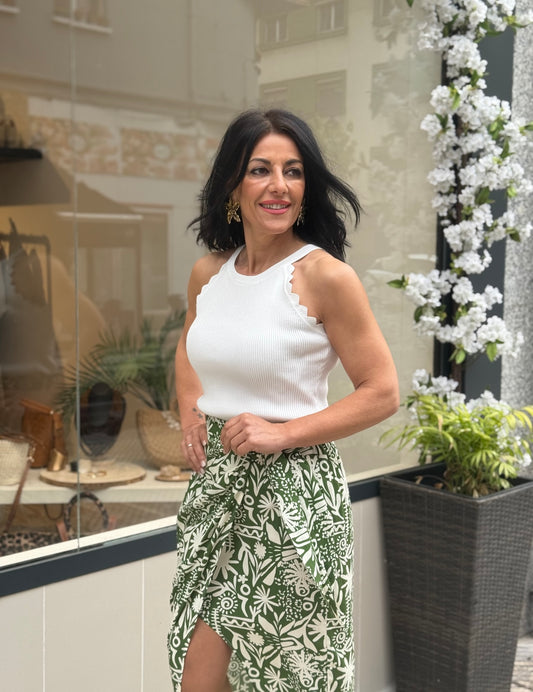 TOP CANALÉ HALTER BLANCO