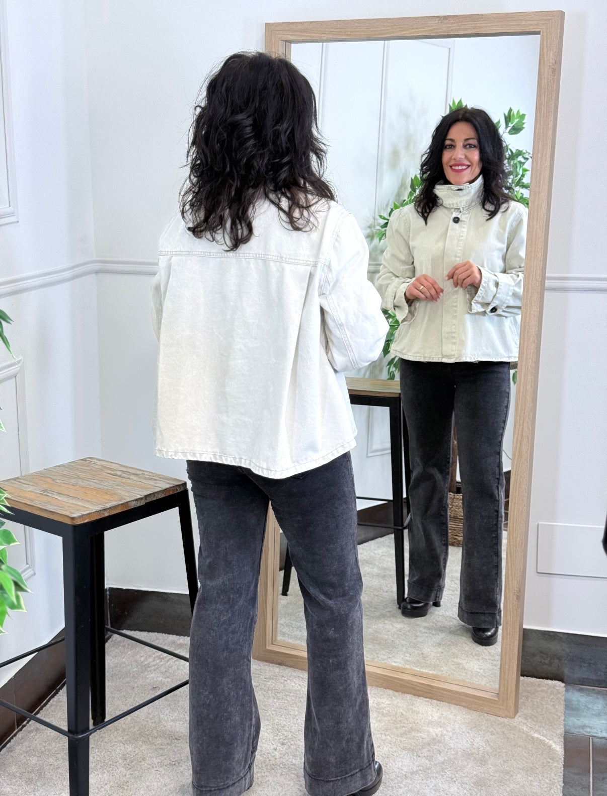 CAZADORA WOMAN DENIM GRIS CLARO